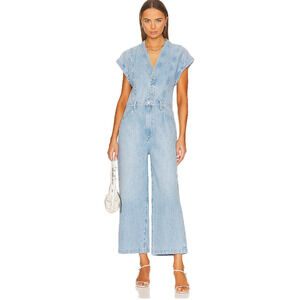 Etica Sky Blue V-Neck Denim Jumpsuit